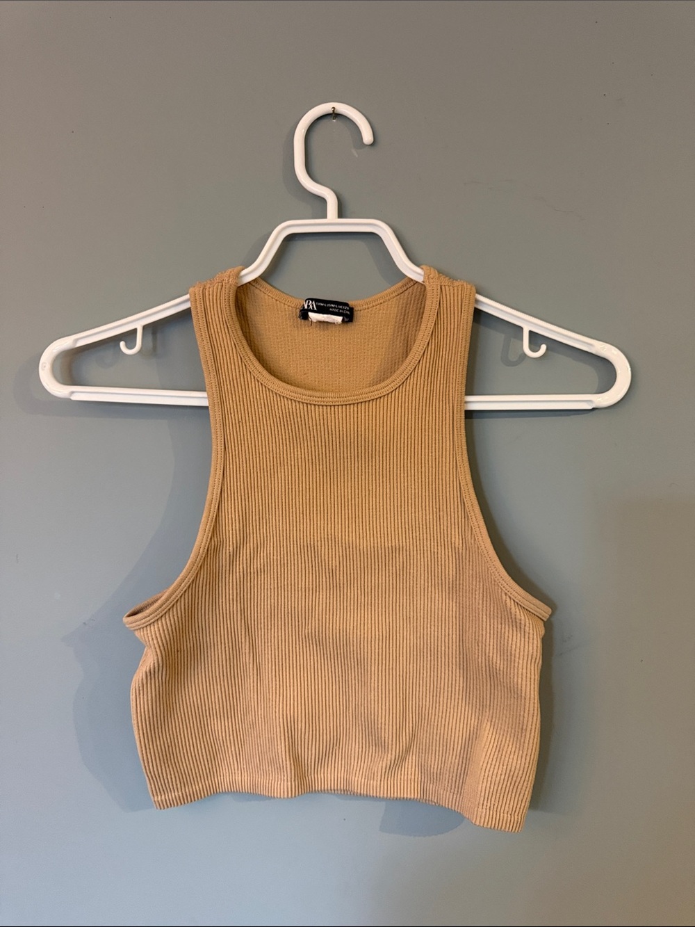 Zara Ribbed Tank Top - Tan
